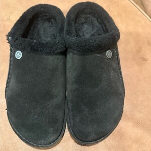 Birkenstock Zermatt Black Fleece-Lined Slippers